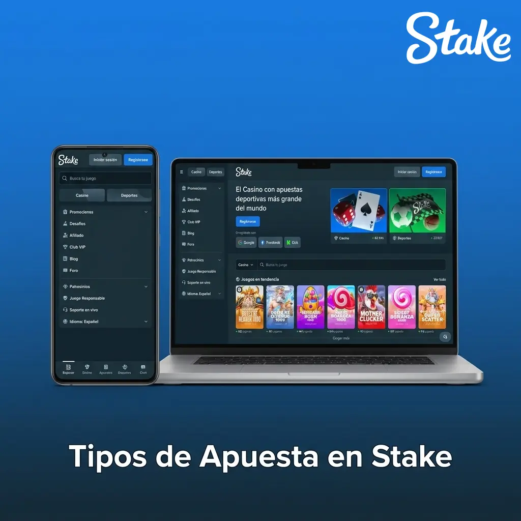 Tipos de apuesta en Stake Perú: simple, parlay, sistema y acumulador explicados para jugadores locales.